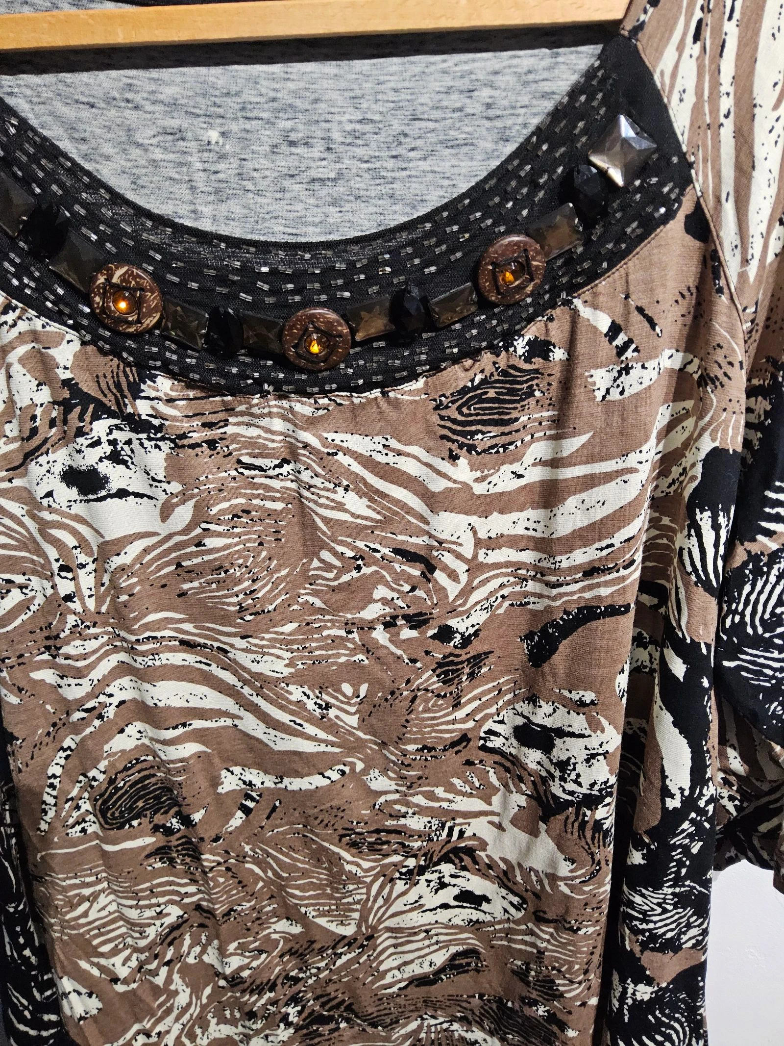 Alain Weiz Brown/Black Printed Tunic – Plus Size – Viscose & Elastane – photo 2